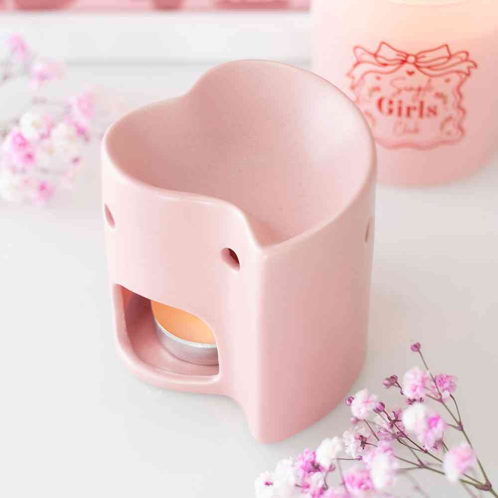 Something Different - Pink Heart Ölbrenner/Teelichthalter fürs Raumdüfte - Rosa
